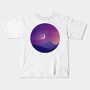 Purple Mountain Landscape Kids T-Shirt